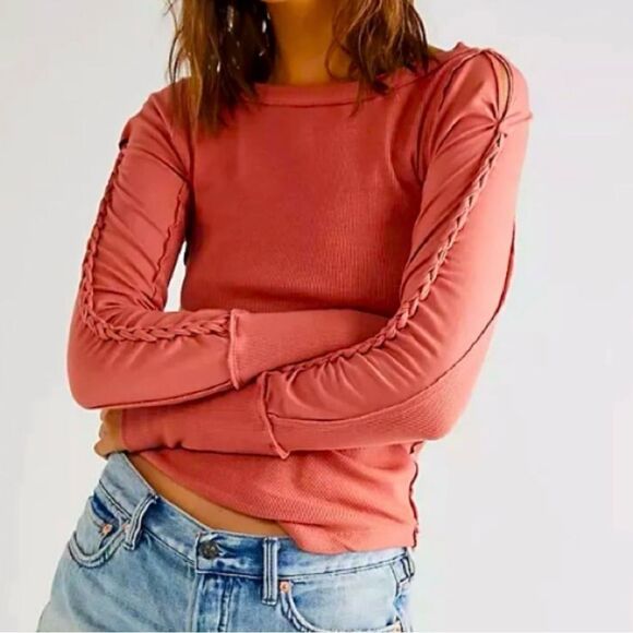FREE PEOPLE We The Free Daisy Chain Cuff Long Sleeve Top Size XS - Picture 1 of 11